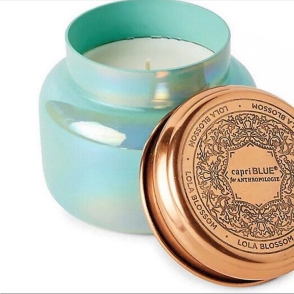 Anthropologie Accents Anthropologie Home Capri Blue Glass Candle